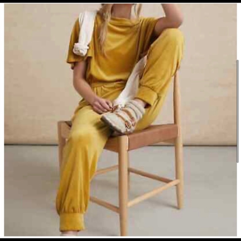 Anthropologie- Saturday Sunday velvet jumpsuit large NWOT